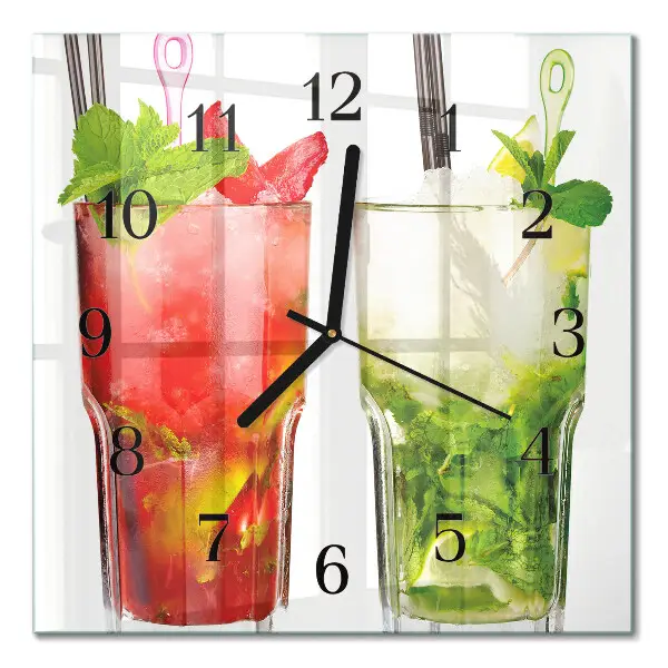 Decoratieve glazen klok vierkant Cocktails