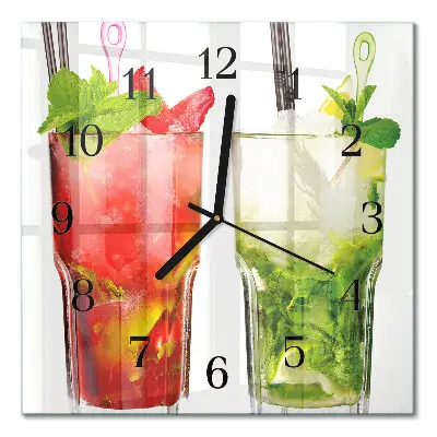 Decoratieve glazen klok vierkant Cocktails