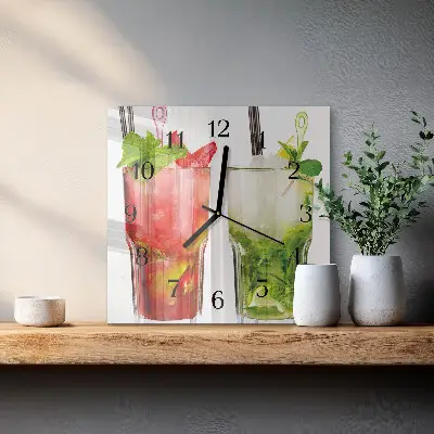 Decoratieve glazen klok vierkant Cocktails