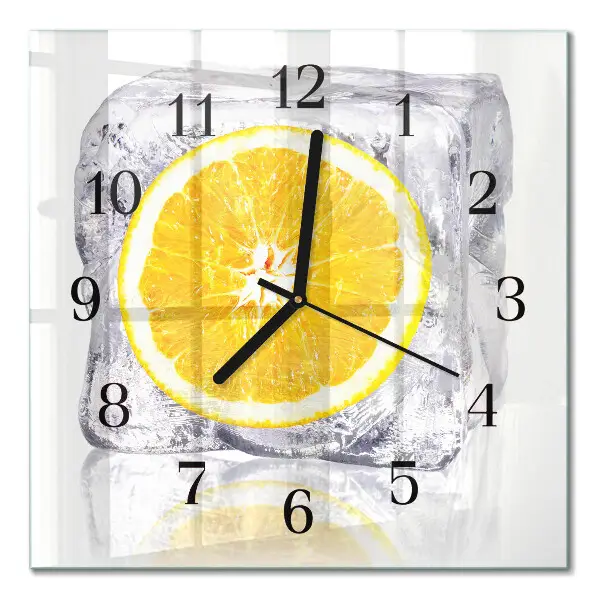 Moderne wandklok glas vierkant Sinaasappelijs