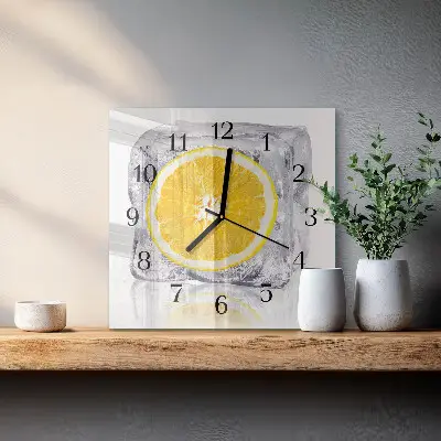 Moderne wandklok glas vierkant Sinaasappelijs