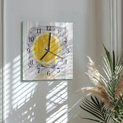Moderne wandklok glas vierkant Sinaasappelijs