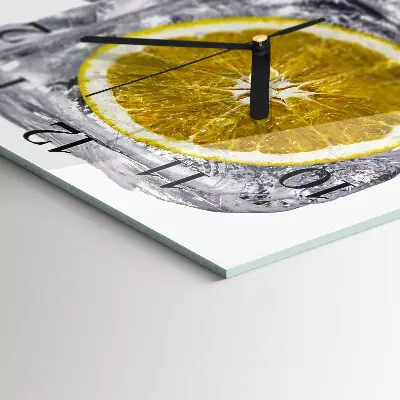 Moderne wandklok glas vierkant Sinaasappelijs