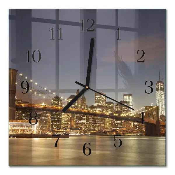 Moderne wandklok glas vierkant Nachtlampje
