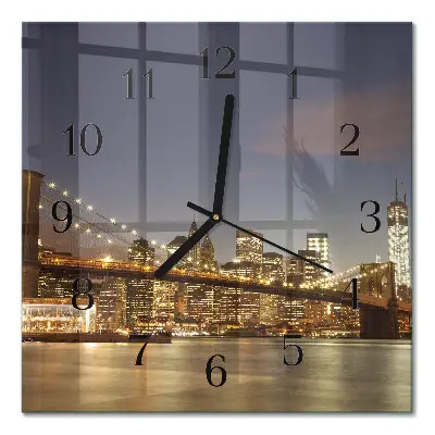 Moderne wandklok glas vierkant Nachtlampje