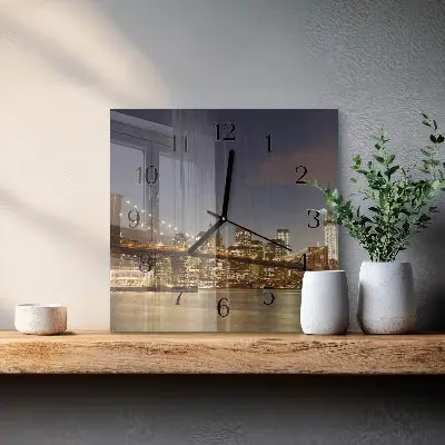 Moderne wandklok glas vierkant Nachtlampje