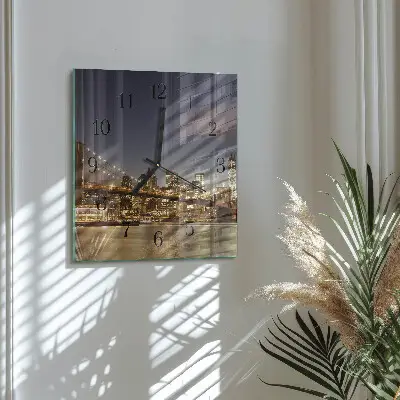 Moderne wandklok glas vierkant Nachtlampje