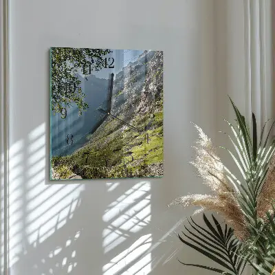 Vierkante glas klok Bergen