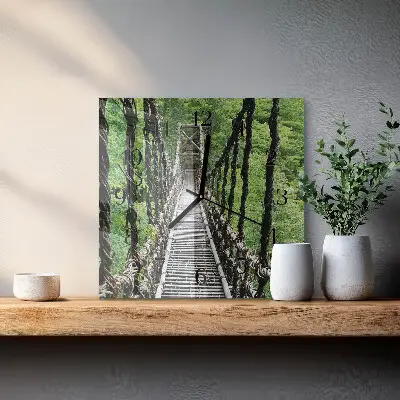 Moderne wandklok glas vierkant Hangbrug