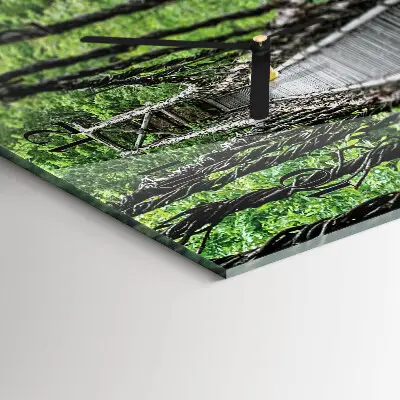 Moderne wandklok glas vierkant Hangbrug