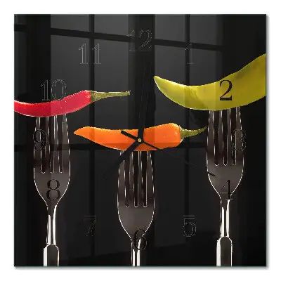 Decoratieve glazen klok vierkant Vork