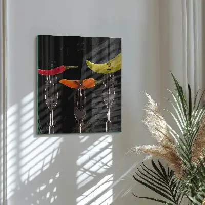 Decoratieve glazen klok vierkant Vork