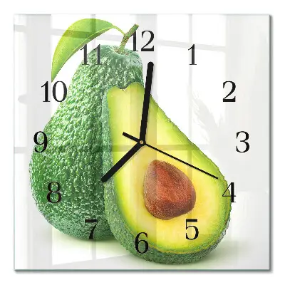 Decoratieve glazen klok vierkant Avocado