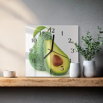 Decoratieve glazen klok vierkant Avocado