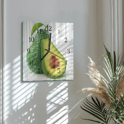 Decoratieve glazen klok vierkant Avocado