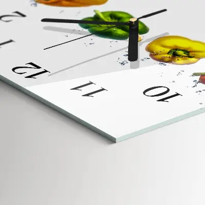 Moderne wandklok glas vierkant Peper