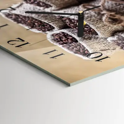 Vierkante glazen klok Koffiebonen