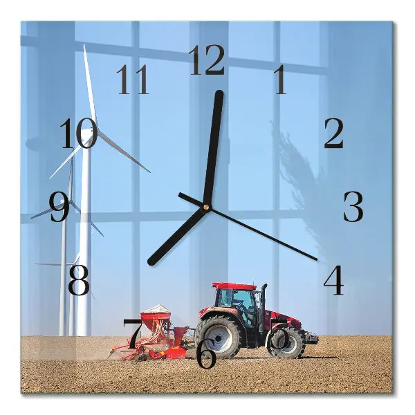 Decoratieve glazen klok vierkant Tractorveld