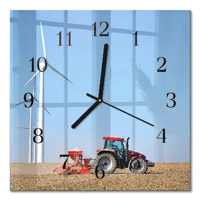 Decoratieve glazen klok vierkant Tractorveld