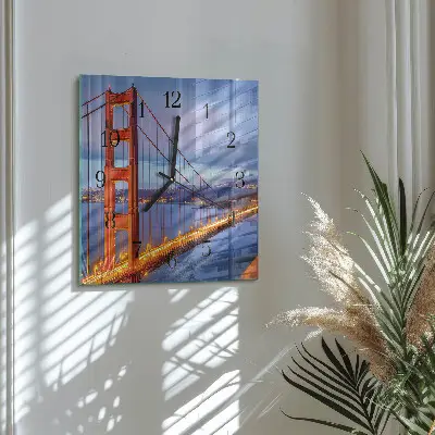 Vierkante glazen klok Gouden poort