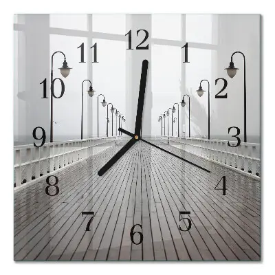 Vierkante glazen wandklok Pier