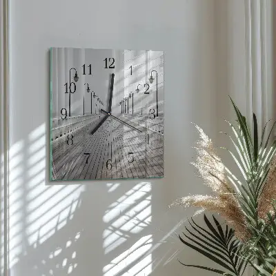 Vierkante glazen wandklok Pier