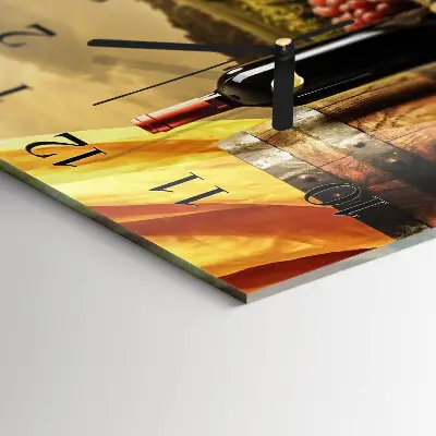 Moderne wandklok glas vierkant Een wijnvat
