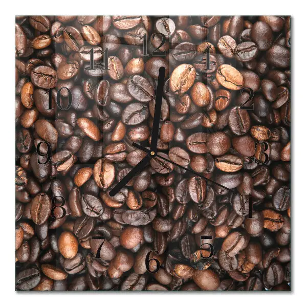 Vierkante glazen klok Koffiebonen