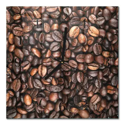 Vierkante glazen klok Koffiebonen