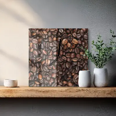 Vierkante glazen klok Koffiebonen