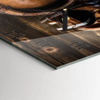 Moderne wandklok glas vierkant Een wijnvat