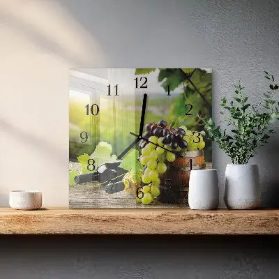 Vierkante glazen klok Druivenwijn