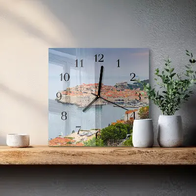 Vierkante glas klok Natuurpad