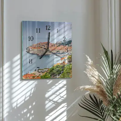 Vierkante glas klok Natuurpad