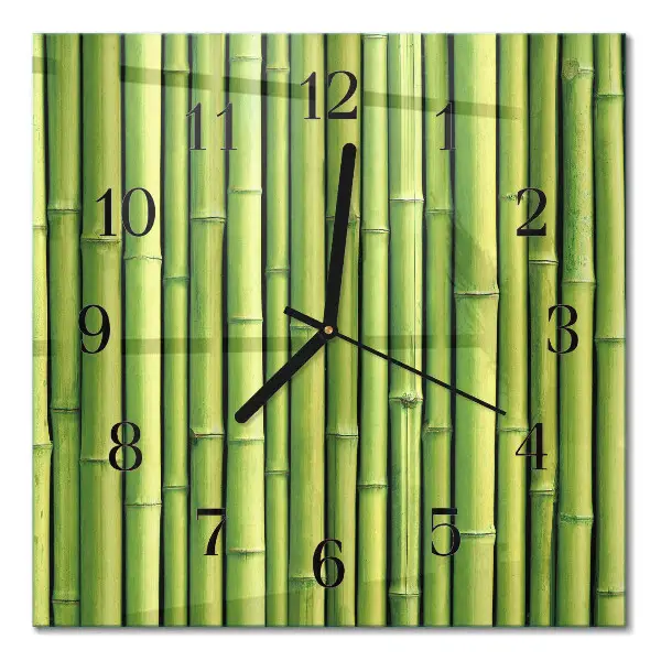 Moderne wandklok glas vierkant Bamboe