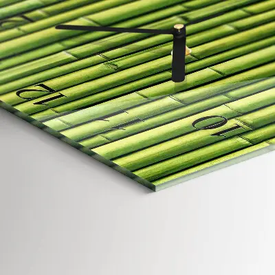Moderne wandklok glas vierkant Bamboe