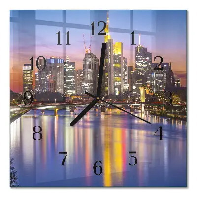 Vierkante glazen wandklok Horizon
