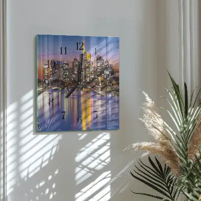 Vierkante glazen wandklok Horizon