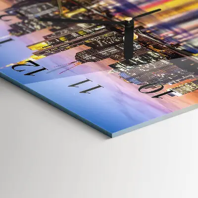 Vierkante glazen wandklok Horizon