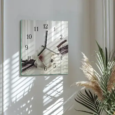 Decoratieve glazen klok vierkant Vanille