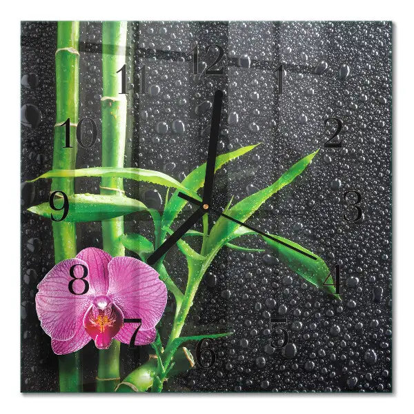 Moderne wandklok glas vierkant Bamboe spa