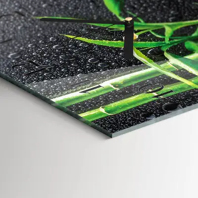 Moderne wandklok glas vierkant Bamboe spa