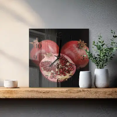 Moderne wandklok glas vierkant Granaat