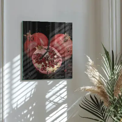Moderne wandklok glas vierkant Granaat