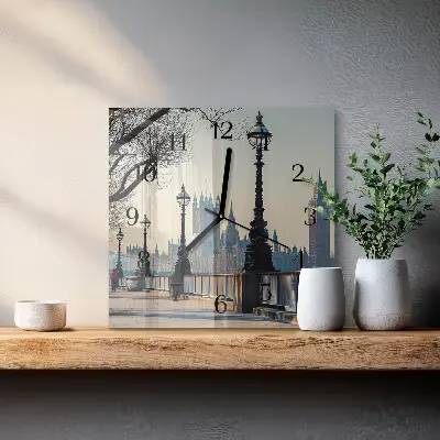 Moderne wandklok glas vierkant Lantaarns