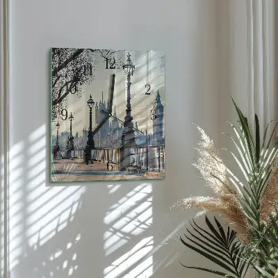 Moderne wandklok glas vierkant Lantaarns