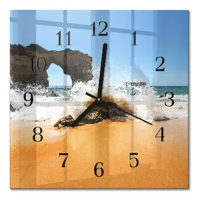 Decoratieve glazen klok vierkant Strand