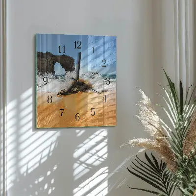 Decoratieve glazen klok vierkant Strand
