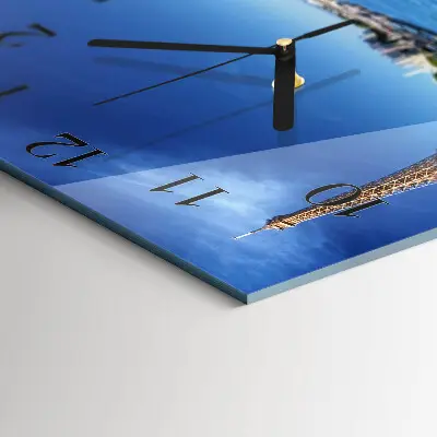 Vierkante glazen wandklok De hemel van parijs