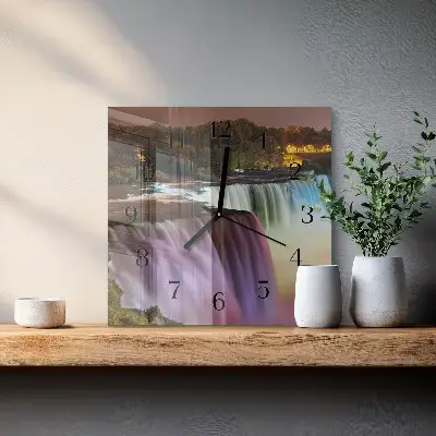 Moderne wandklok glas vierkant Waterval